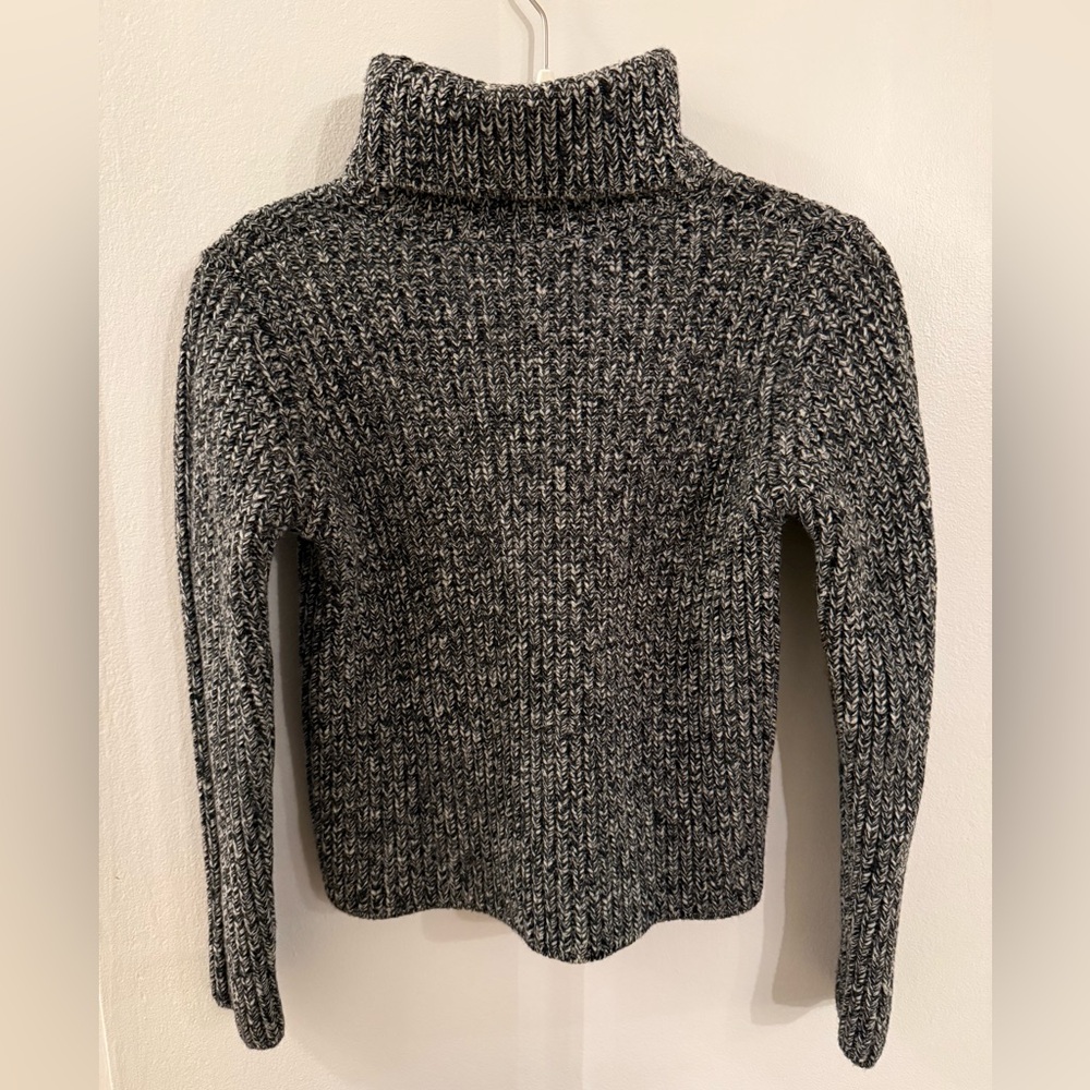Banana Republic Cropped Charcoal Knit Turtleneck Sweater